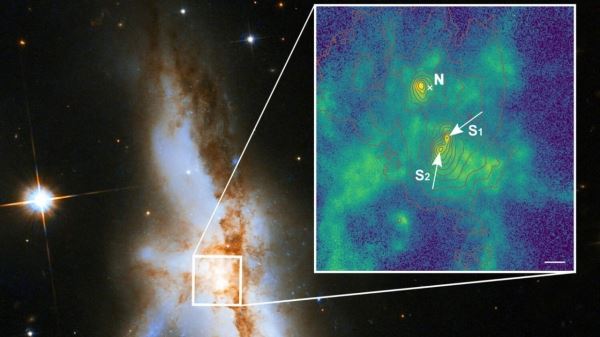 В NGC 6240 обнаружены три сверхмассивные чёрные дыры